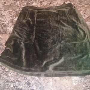 Beautees Green Corduroy Mini Skirt